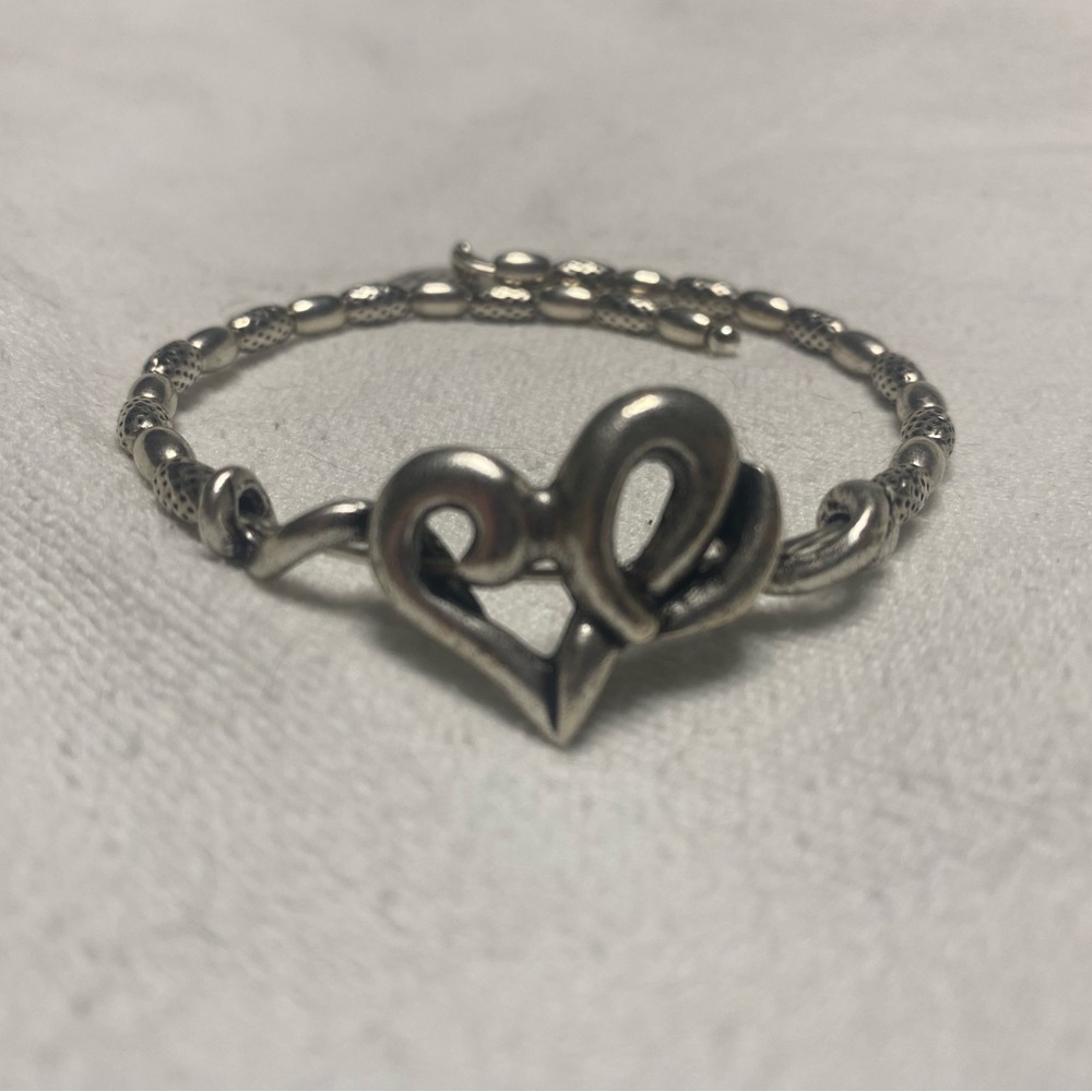Alex and Ani Adjustable Silver Heart Bracelet